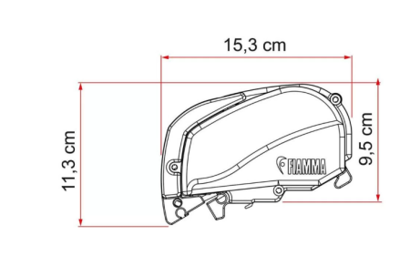Маркиза Fiamma F80s, 4м, механическая накрышная, корпус белый, полотно серое